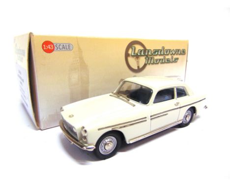 [WHITE METAL]. A 1/43 SCALE LANSDOWNE MODELS NO.LDM95, 1965 BRISTOL 408  white, mint, boxed.