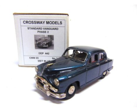 [WHITE METAL]. A 1/43 SCALE CROSSWAY MODELS NO.CMM09, STANDARD VANGUARD PHASE 2 SALOON  metallic blue, limited edition 21/25,