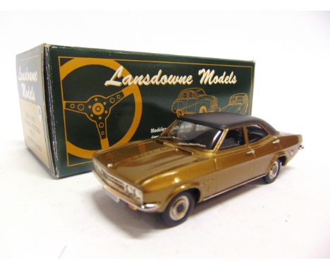 [WHITE METAL]. A 1/43 SCALE LANSDOWNE MODELS NO.LDM32, 1972 VAUXHALL VENTORA MK II  metallic brown with a black roof, mint, b