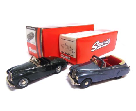 [WHITE METAL]. TWO 1/43 SCALE SOMERVILLE MODEL CARS  comprising a No.137A, 1953 Sunbeam Alpine, dark green, mint, boxed; and 