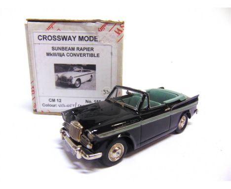 [WHITE METAL]. A 1/43 SCALE CROSSWAY MODELS NO.CM12, SUNBEAM RAPIER MK III/A CONVERTIBLE  velvet and sage green, limited edit