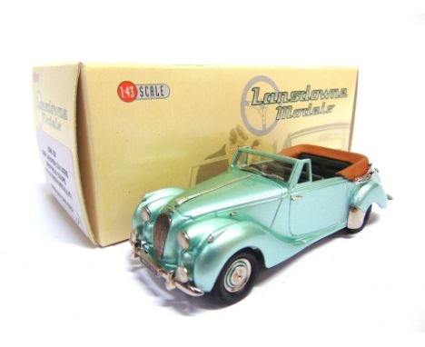 [WHITE METAL]. A 1/43 SCALE LANSDOWNE MODELS NO.LDM58, 1949 LAGONDA 2.6 LITRE DROPHEAD COUPE  pale metallic green, mint, boxe