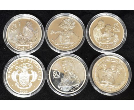 BRITISH COMMONWEALTH - ELIZABETH II (1952-), 'EIGHTIETH BIRTHDAY OF HER MAJESTY QUEEN ELIZABETH II SILVER PROOF COLLECTION', 