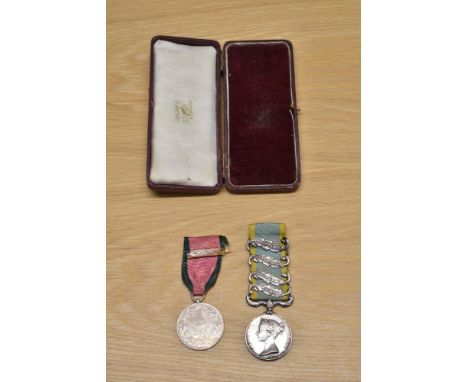 A Queen Victoria Crimea Medal with four clasps, Alma, Balaklava, Inkermann and Sebastopol to J.Wyllie 2nd Dragoons, the 2nd D