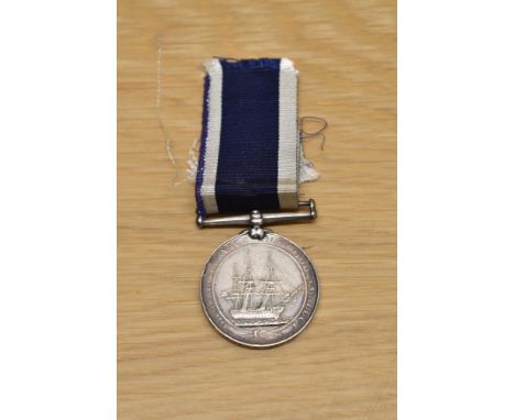 A Queen Victoria Royal Naval Long Service and Good Conduct Medal, narrow suspender, impressed naming to ROBERT THOMAS.CORPl.N