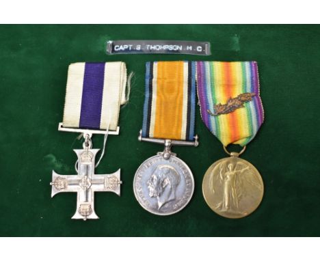A WWI Military Cross Group, War &amp; Victory Medals to Captain SIDNEY THOMPSON, Victory Medal with Oak Leaf (mention in desp