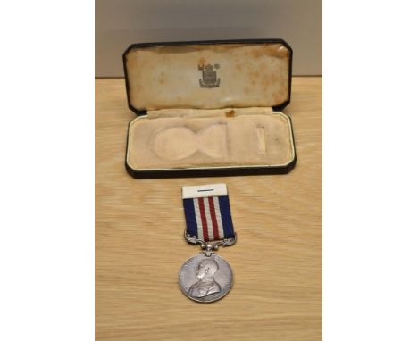 A George V Uncrowned Head Military Medal in original box with ribbon to 270413 L.CPL.H.BRADWELL. 141 L.R.O.COY.R.E (Leading R