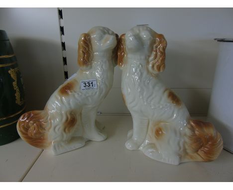 PAIR OF CERAMIC MANTLE DOGS