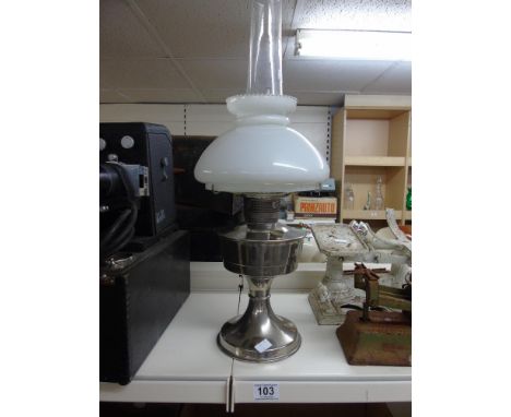 ALADDIN OIL LAMP WITH GLASS SHADE