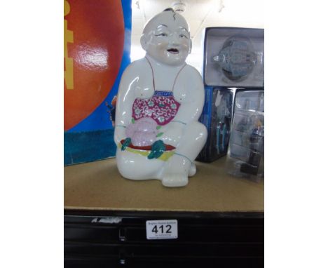 CERAMIC SEATED BUDDHA