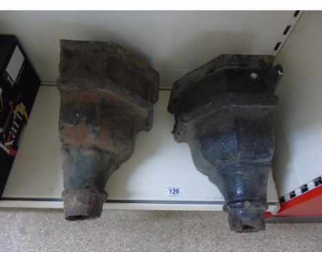2 CAST IRON VICTORIAN HOPPER HEADS