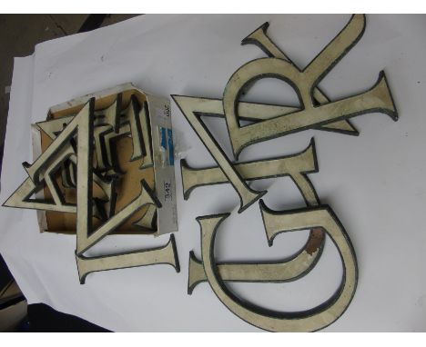 QUANTITY OF BRONZE & ENAMEL LETTERS 21 CMS HIGH