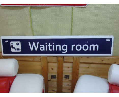 ENAMEL WAITING ROOM SIGN 120 X 23 CMS