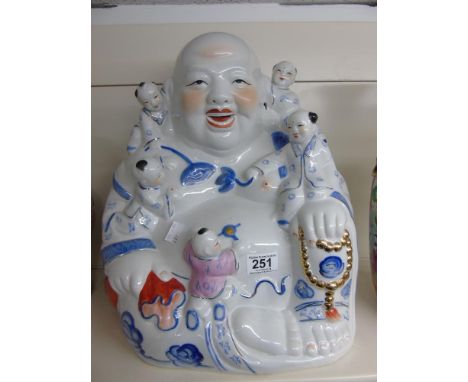 LARGE CERAMIC LAUGHING BUDDHA 40CMS