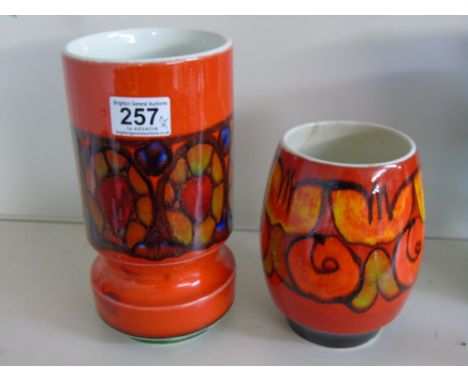 2 POOLE DELPHIS VASES, JANET LAIRD & ROS SOMMERFELT