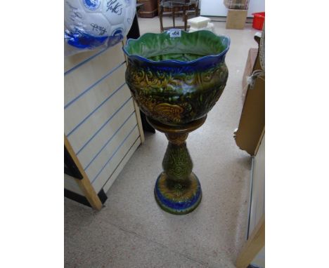 CERAMIC JARDINIERE ON STAND