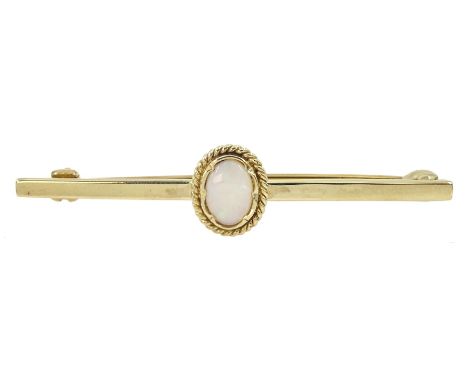 9ct gold opal bar brooch, hallmarked