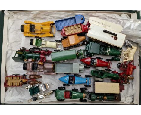 A collection of loose Matchbox Lesney Models of Yesteryear 1st series models, with examples including Y5 1929 Bentley, Y6 192