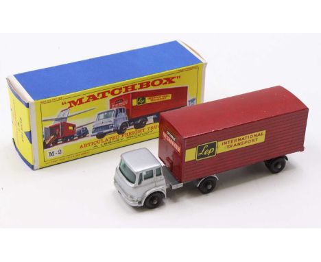Matchbox Lesney Major Pack M2 York Freightmaster articulated freight truck with Bedford Tractor Unit, silver tractor unit, ma
