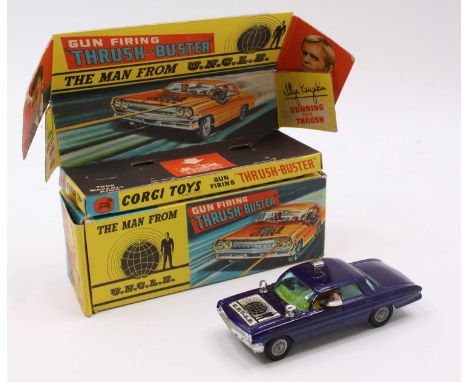 Corgi Toys No.497 The Man from U.N.C.L.E. Thrushbuster, comprising of dark blue, (purple), body with yellow interior and cast
