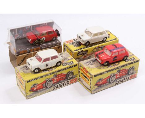 A collection of Airfix 1/32 scale, slot racing cars to include a racing Mini, an Airfix High speed racing Mini Cooper No. 516