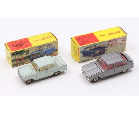 A French Dinky Toys boxed diecast group to include a No. 537 Renault 16 comprising silver body with red interior, together wi