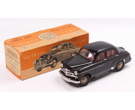 A Victory Industries of Guildford plastic and battery operated model of a 1/18 scale Vauxhall Velox in black, housed in the o