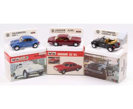 A collection of three various boxed Polistil 1/25 scale diecast vehicles to include an S31 Jaguar XJ6L, an S15 Volkswagen Cab