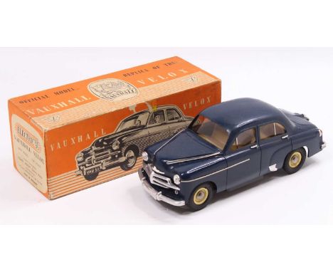 A Victory Industries of Guildford plastic and battery operated model of a 1/18 scale Vauxhall Velox in dark blue, the model m