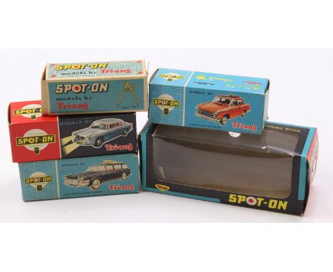 A collection of five empty Spot-On Triang model boxes, to include a No. 183 Humber Super Snipe estate car (missing end flap t