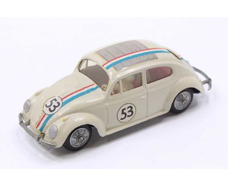 A Tekno 1/43rd scale Volkswagen 'Herbie' Beetle comprising of a white body, with a red interior, stripes, and '53' decals, dr