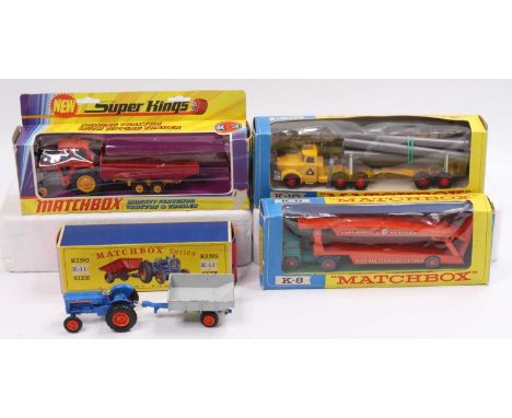 A Matchbox King Size and Super King diecast group to include a K10 Pipe Truck, a K3 Towing tractor with tipping trailer, toge