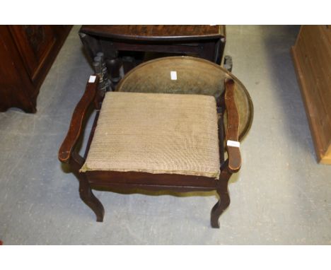 Piano stool & Indian brass topped table