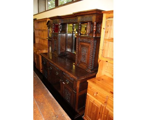 Mirror Back Oak Sideboard