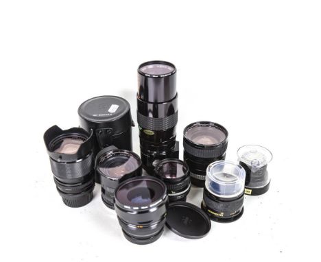 Various Vintage camera lenses, including Vivitar Series I, Hoya Sigma etc 