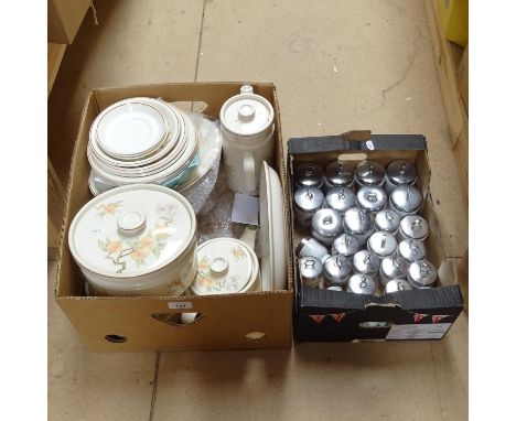 Wedgwood Peach dinner service and matching items, and a collection of Royal Worcester egg coddlers 