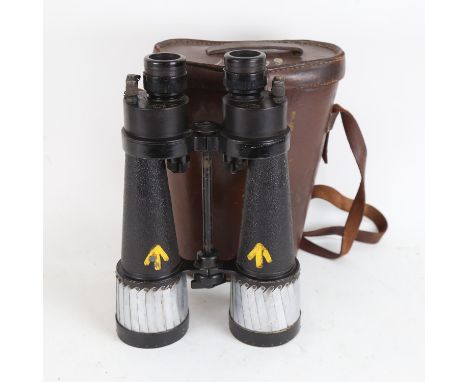 A pair of Second World War Period Barr &amp; Stroud military issue CF41 7x Naval binoculars, marked AP no. 1900A, with Britis