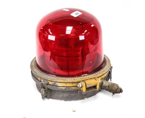 A Vintage ship's lantern with red glass shade, diameter 27cm 