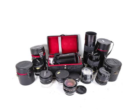 TAMRON - various Vintage camera lenses, including 500mm Tele Macro etc 