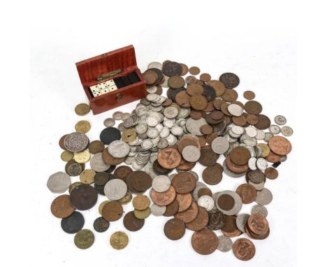 A collection of British pre-decimal coinage, including a large number of silver thru'pences 