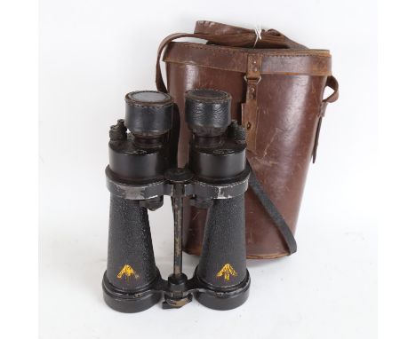 A pair of Second World War Period Barr &amp; Stroud military issue CF41 7x Naval binoculars, marked AP no. 1900A, with Britis