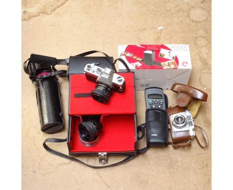 A Mamiya camera and accessories, an Agfa camera, scanner etc 