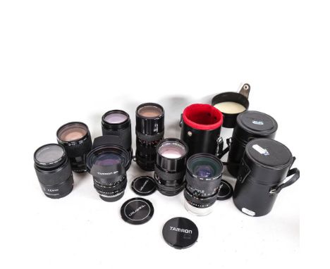 TAMRON - various Vintage camera lenses, including wide zoom etc 