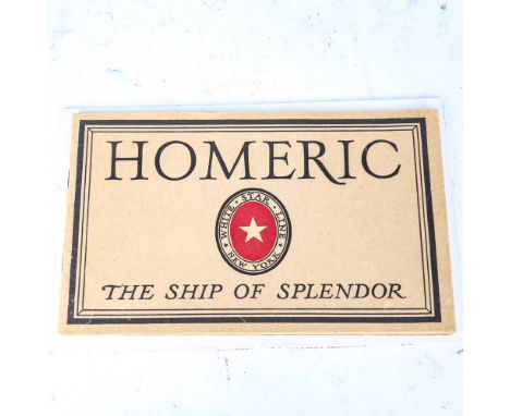 RMS Homeric First Class Cabin complimentary brochure, circa 1925 