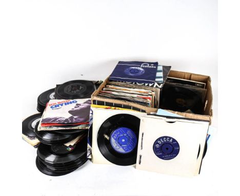 A box of various Vintage 45rpm records 