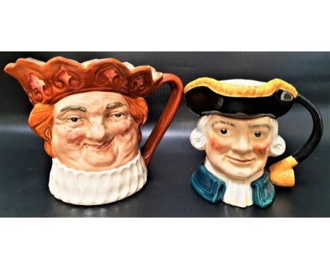 LARGE ROYAL DOULTON CHARACTER JUGOld King Cole and a Midwinter Burslem character jug Treasure Island Dr. Livesey (2) 
