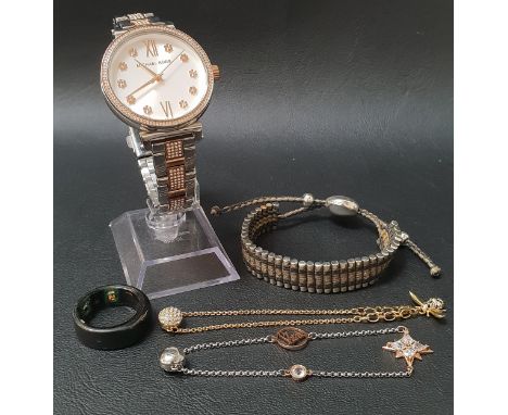SELECTION OF FASHION JEWELLERYcomprising a Michael Kors wristwatch - MK-3880, a Links of London slider bracelet, two Swarovsk