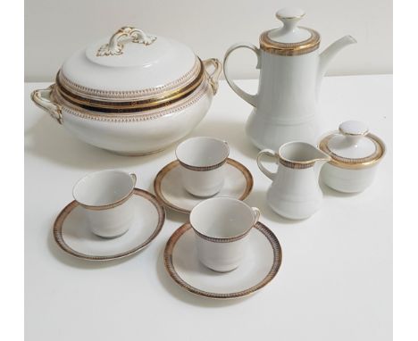 WINTERLING PORCELAIN COFFEE SETwith gilt highlights, comprising a lidded coffee pot, six cups and saucers, milk jug, and lidd