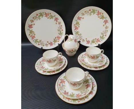 WEDGWOOD TEA SETdecorated in the Ivy House pattern and comprising eleven cups, twelve saucers, twelve side plates, two sandwi