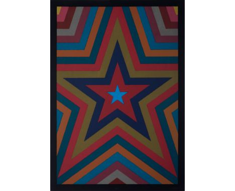 SOL LEWITT (United States, 1928 - 2007)."Five pointed star with colorbands", from the Suite Olympic Centennial, 1992.Silkscre